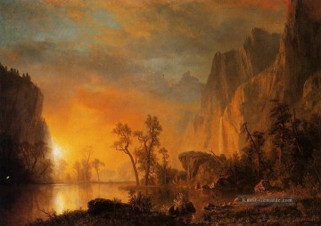  Bier Malerei - Sonnenuntergang in dem Rockies Albert Bier Landschaft